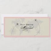 Airline Ticket Wedding Uitnodiging (Achterkant)