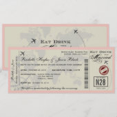 Airline Ticket Wedding Uitnodiging (Voorkant / Achterkant)