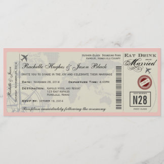 Airline Ticket Wedding Uitnodiging