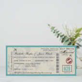 Airline Ticket Wedding Uitnodiging (Staand voorkant)