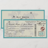 Airline Ticket Wedding Uitnodiging (Voorkant / Achterkant)