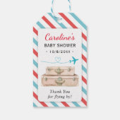 Airline World Travel Baby shower Mini Bottle Favor Cadeaulabel (Achterkant)