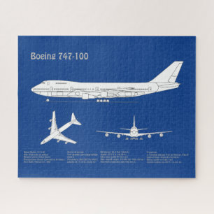 Airliner 747 - Vliegtuigblauwdruktekening ABD Legpuzzel