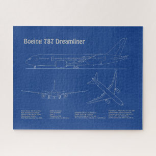 Airliner 787 - Vliegtuigblauwdruktekeningen AD Legpuzzel