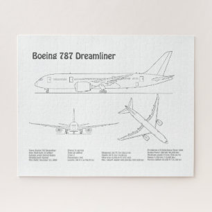 Airliner 787 - Vliegtuigblauwdruktekeningen BD Legpuzzel