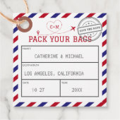 Airmail Bagagelabel sparen de Datum Bedankjes Labels (Voorkant)