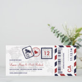 Airmail Boarding Pass Ticket Weddenschap Kaart (Staand voorkant)