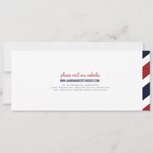 Airmail Boarding Pass Ticket Weddenschap Kaart (Achterkant)