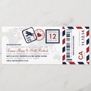 Airmail Boarding Pass Ticket Weddenschap Kaart