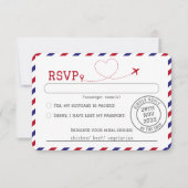 Airmail Destination Wedding RSVP Kaartje (Voorkant)