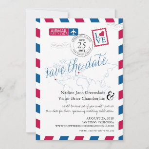 Airmail Heart New York en Italië Save the Date