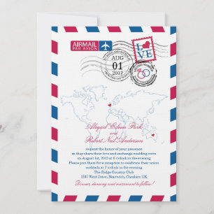 Airmail Heart Verenigd Koninkrijk en Australië Wed Kaart