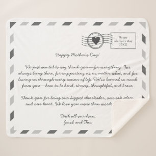 Airmail liefdesbrief aan mama sherpa deken