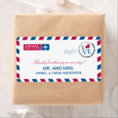 Airmail Love Wedding Hartelijk dank Etiket (Insitu)