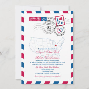 Airmail Ohio Wedding Kaart
