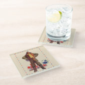 Airmail Pilot Glazen Onderzetter (Schuin)