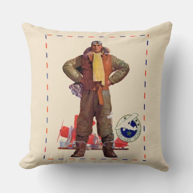 Airmail Pilot Kussen (Voorkant)