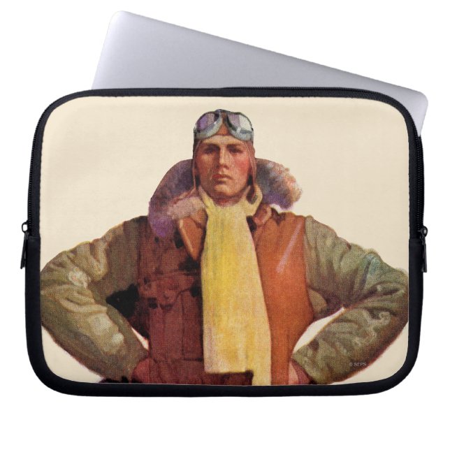 Airmail Pilot Laptop Sleeve (Voorkant)