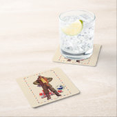 Airmail Pilot Vierkante Kartonnen Onderzetter (Insitu)