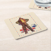 Airmail Pilot Vierkante Kartonnen Onderzetter (Schuin)