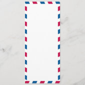 Airmail Red Blue Stripes Wedding Menu (Achterkant)
