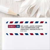 Airmail RETURN ADRES-mailadres Etiket (Insitu)