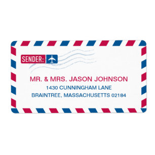 Airmail RETURN ADRES-mailadres Etiket