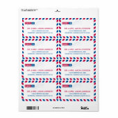 Airmail RETURN ADRES-mailadres Etiket (Full Sheet)