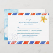 Airmail SeaHorse Beach Wedding Menu Keuze RSVP (Voorkant / Achterkant)