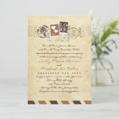  Airmail Stamps Love Letter Uitnodiging (Staand voorkant)