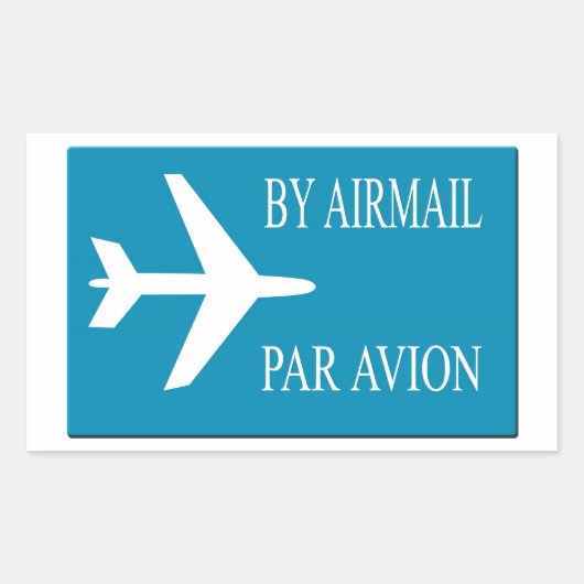 Airmail sticker, effect rechthoekige sticker (Voorkant)