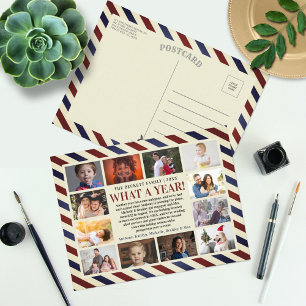Airmail: wat een jaar in Review 12 Foto Collage Feestdagenkaart