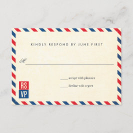 Airmail Wedding Response RSVP Kaartje