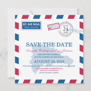 Airmail Wedding Save the Date Kaart