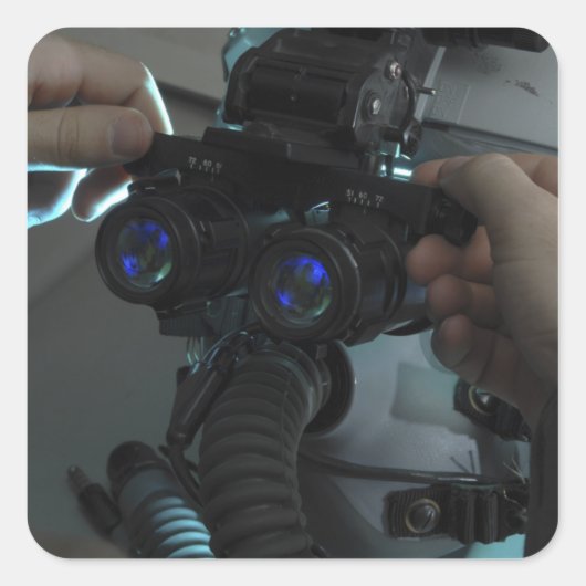 Airman past de eyespan aan vierkante sticker (Voorkant)