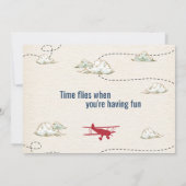 Airplane Birthday Photo Invitation Vintage Retro (Dos)