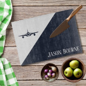 Airplane Blue and White Aviation Personalized  Snijplank