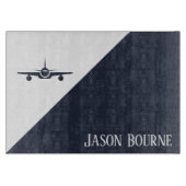 Airplane Blue and White Aviation Personalized Snijplank (Voorkant)