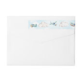 Airplane Boy Baptism Birthday Party Return Address (Achterkant)