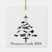 Airplane Christmas Tree Cool Aviation Pilot Custom Keramisch Ornament (Achterkant)
