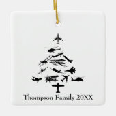 Airplane Christmas Tree Cool Aviation Pilot Custom Keramisch Ornament (Voorkant)