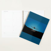 Airplane Landing Silhouette bij nacht Planner (Display)