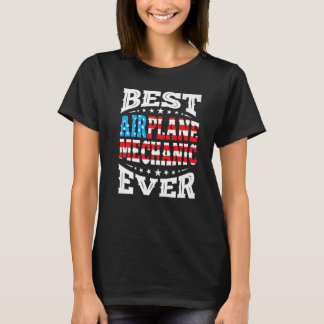 Airplane Mechanic 4th Fourth Of July Usa American  T-shirt