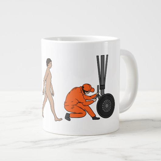 Airplane Mechanic Evolution Engineer Extra Grote Beker (Voorkant rechts)