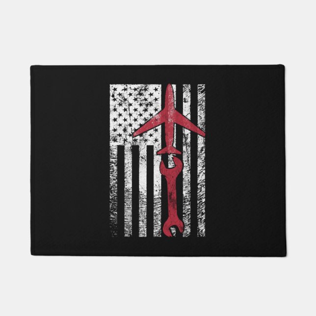 Airplane Mechanic Shirt Aviation Technician Gift Deurmat (Voorkant)