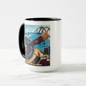 Airplane Painting - Gift for Aviation Enthusiasts Mok (Voorkant links)