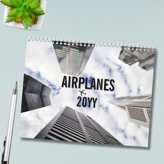 Airplane  Photo Pilot Aviator Fun Simple 12 Month Kalender