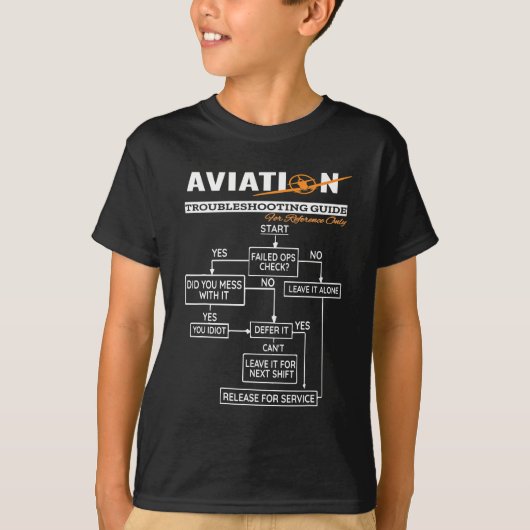 Airplane Pilot Aviation Trouble Shoog Guide T-shirt (Voorkant)