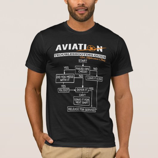 Airplane Pilot Aviation Trouble Shoog Guide T-shirt (Voorkant)