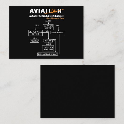 Airplane Pilot Funny Pilot Troubleshooter Visitekaartje (Voorkant / Achterkant)